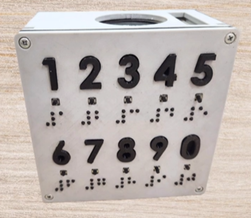 Dispositivo números en braille